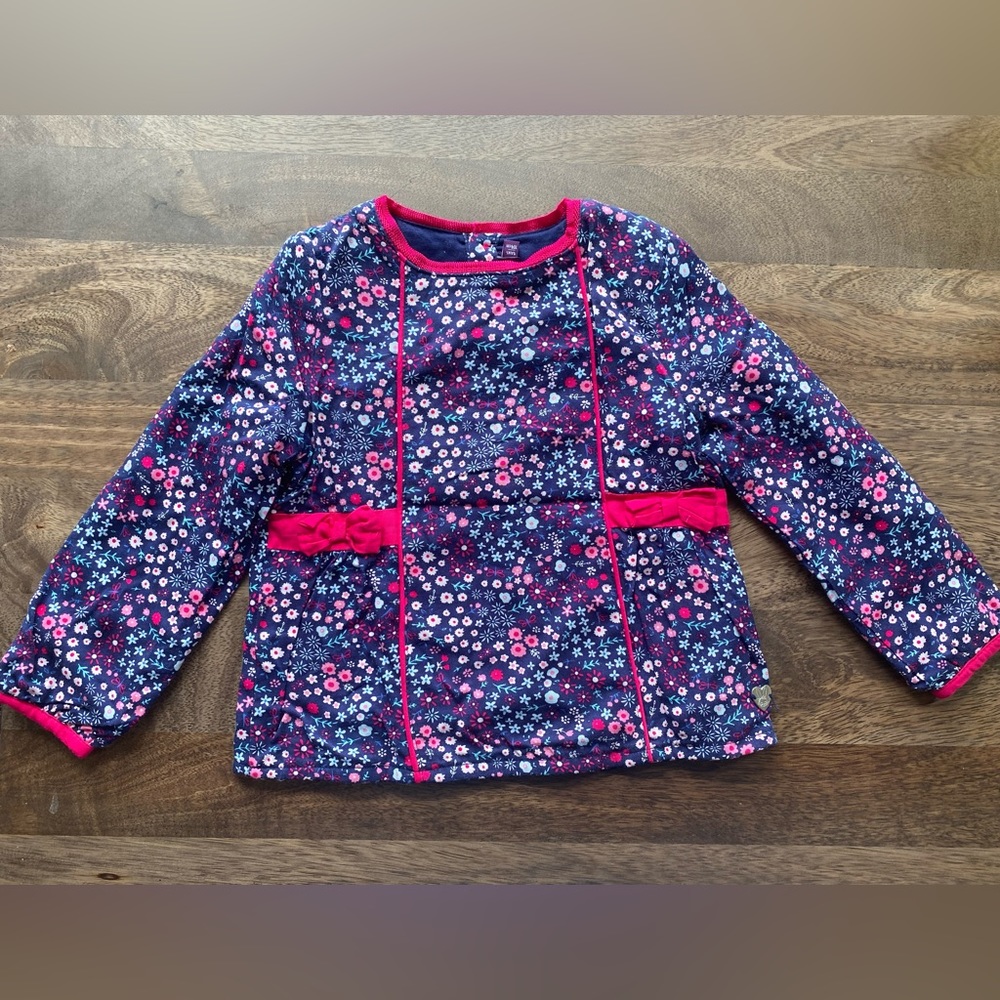 French brand Sergent Major navy blue floral top.